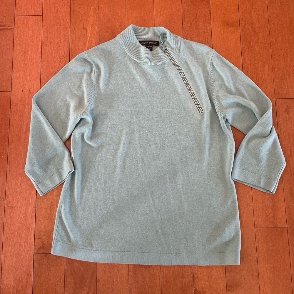 DESIGN ORIGINALS luxelon Blue Sweater Embellished L